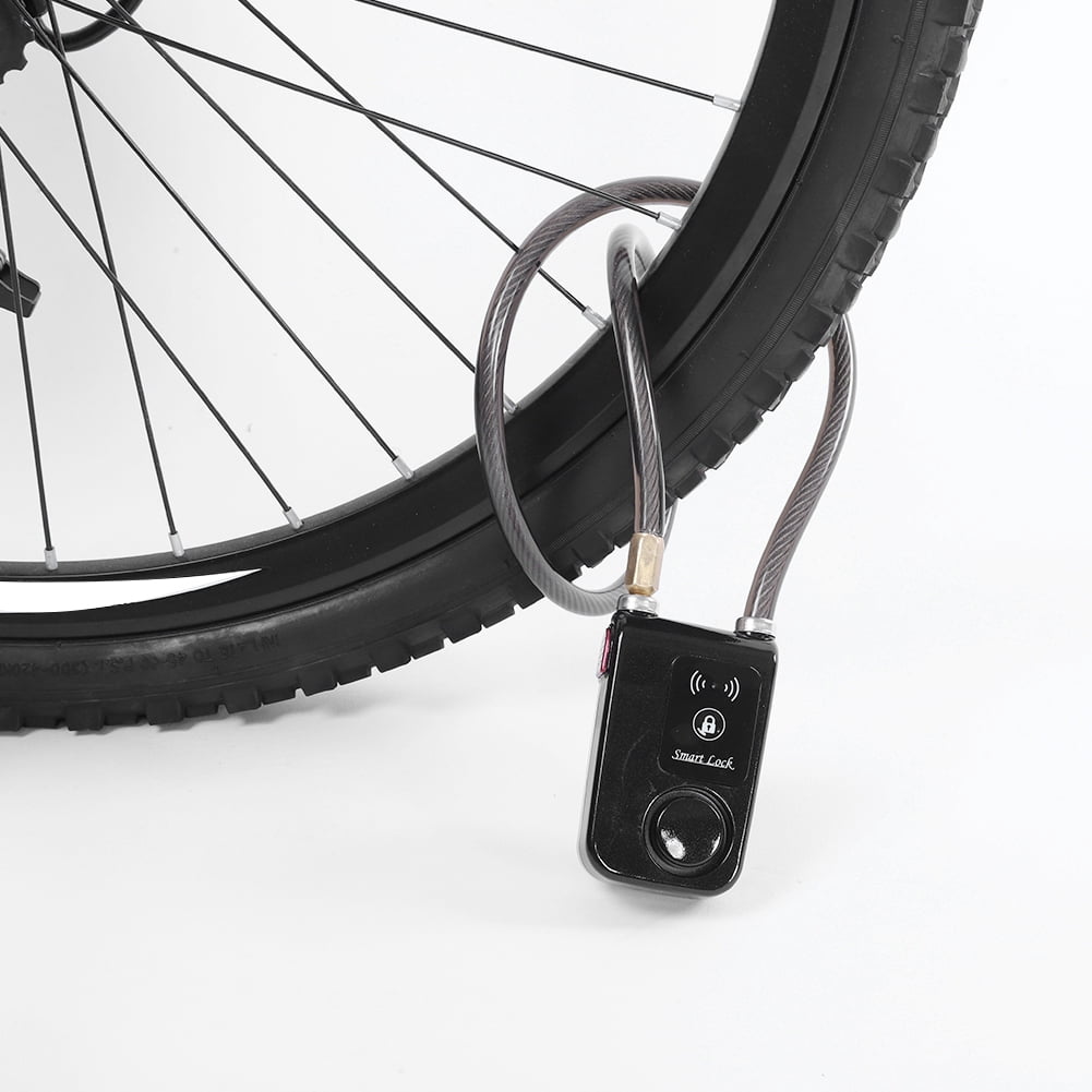 YAHHU 31.5 in / 80 cm Smart Keyless Bluetooth Lock Waterproof 110dB Wire Rope Anti-theft Alarm Bicycle Lock