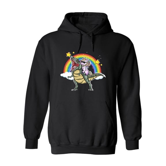 Cool Unicorn Riding A Dinosaur Hoodie Men -Image by Shutterstock, Male Small