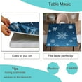 thumbnail image 3 of Elastic Tablecloths for Square Tables, Blue and White Snowflake Pattern Printed on Oilproof Card Table Cover, Perfect for Parties & Celebrations, Fit for 36" x 36" Square Tables, 3 of 4