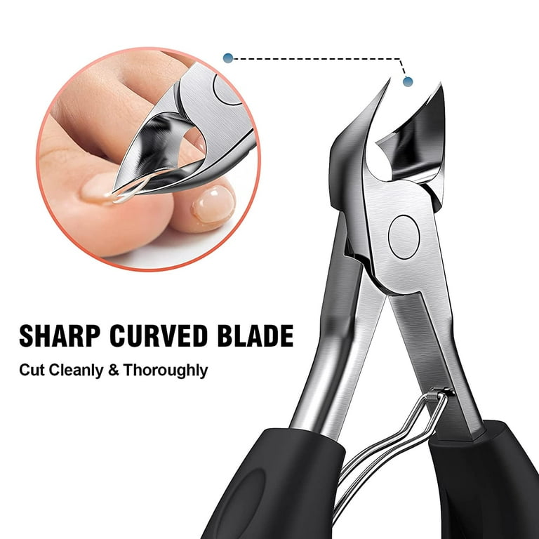 1psc Thick & Ingrown Nails Professional Wide Opening Toe Nail Clippers  Non-Slip Long Handle Toenail Clippers for Thick Toenails Sharp Curved Blade  Nail Scissors for Men,Senior