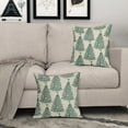 thumbnail image 3 of Forest Green Christmas Pillow Covers 20x20 Set of 2 Xmas Tree Star Rustic Holiday Print Decorative Outdoor Pillowcases Farmhouse Vintage Winter Decorations Throw Cushion Case Decor for Couch Sofa Bed, 3 of 6
