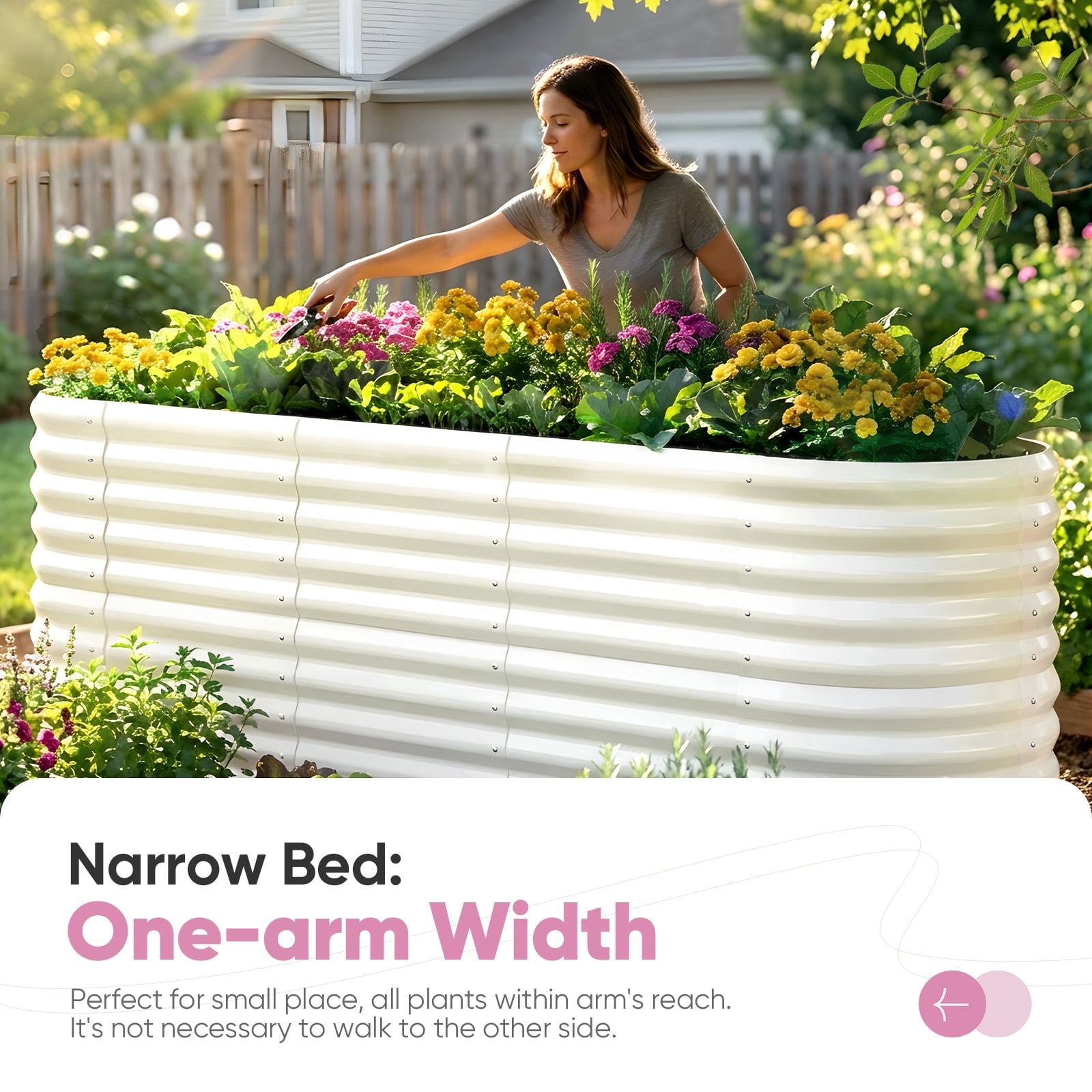KING BIRD 8x2x3 ft Raised Garden Bed 12 in 1 Galvanized Steel Metal Planter Garden Box Outdoor for Gardening, Vegetables, Flowers, Beige