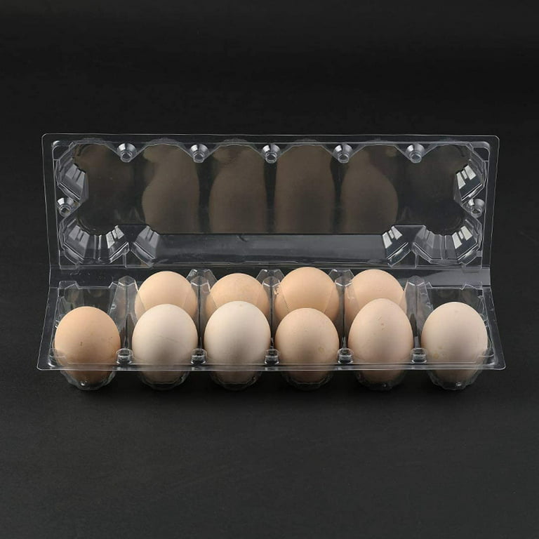 24 Pack Plastic Egg Cartons Bulk Empty Clear Chicken Egg Tray Holder  Compatible Family Pasture Chicken Farm Business Market - Hold 1 Dozen Eggs  Secure