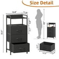 thumbnail image 3 of Eunos Black Tall Nightstand, 3 Vertical Fabric Drawer Dresser for Bedroom, Living Room, Hallway, 3 of 8