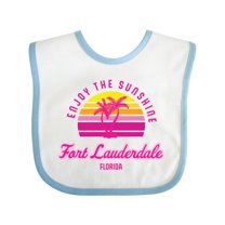 Inktastic Summer Enjoy the Sunshine Fort Lauderdale Florida in Pink Boys or Girls Baby Bib