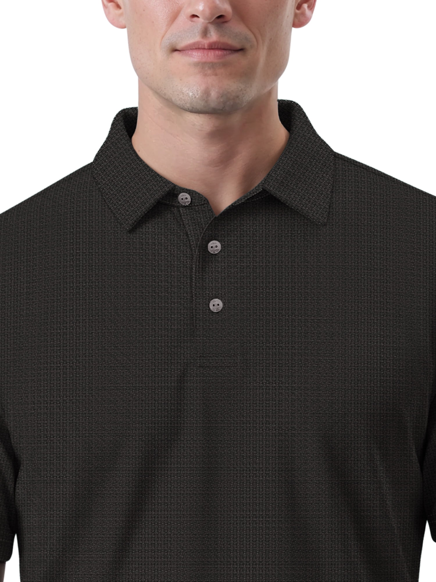 Ben Hogan Performance Men's & Big Men's Two-Color Jacquard Pattern Short Sleeve Golf Polo Shirt, Sizes S-4XLT