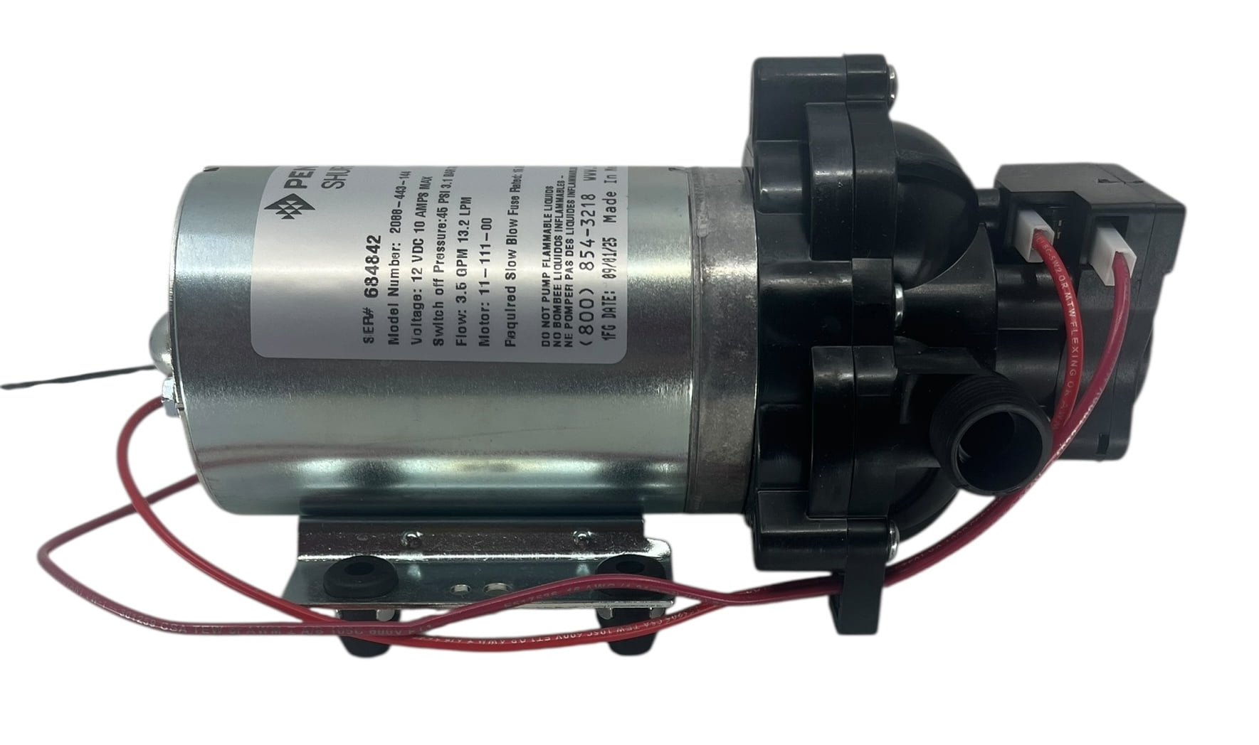 Shurflo Delivery Pump 3.5 GPM 45-psi 12VDC 1/2 MPT