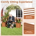 thumbnail image 4 of Costway 2 PCS Planter Box with Bench 2 Open-ended Planter Boxes Slat Backrest for Patio, 4 of 9