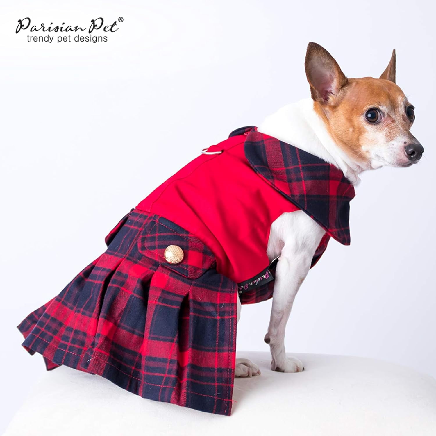 Parisian Pet Dog Dress - Scottish Red Dog Christmas Outfit - Stylish Dog Wedding Clothes - lightweight Party Puppy Dress - Dog Dresses for Large Dogs Girl - All Sizes Available - XL