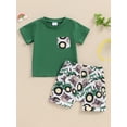 thumbnail image 5 of Aojekbee 2Pcs Baby Boy Summer Outfits Short Sleeve T-Shirt + Truck Print Shorts Set Infant Clothes, 5 of 10