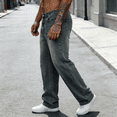 thumbnail image 4 of Men's Vintage Wash Baggy Wide-Leg Jeans: Relaxed Fit Denim | Non-Stretch Fabric, Standard Sizing (30-40), 4 of 6