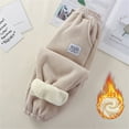 thumbnail image 2 of Likimi Toddler Kids Boys Pants Solid Color Thick Trousers Thermal Comfortable Relaxed Winter Fall Bottoms Size 6-7 Years Khaki, 2 of 5