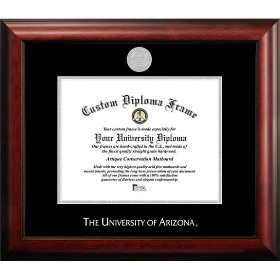 Campus Images AZ996SED-1185 11 x 8.5 in. University of Arizona Silver Embossed Diploma Frame