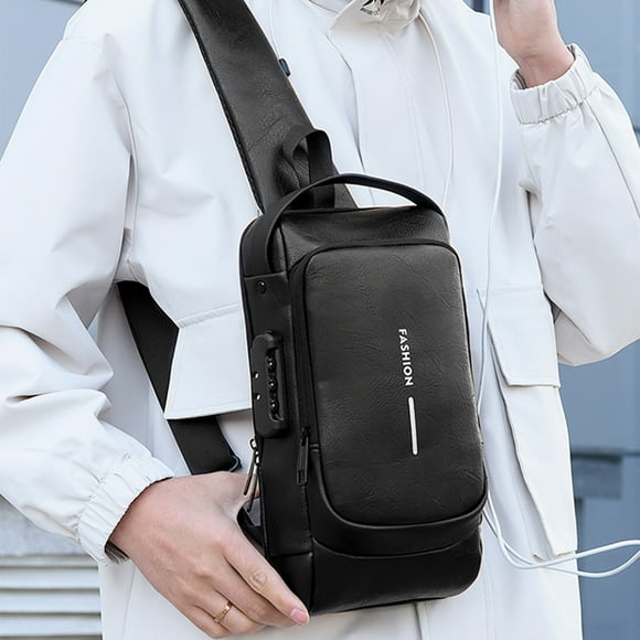 Small Sling Bag Crossbody Chest Shoulder Water T Sling Purse One Strap Travel Bag For Men Women Boys With Earphone Hole Travel Essentials Bag