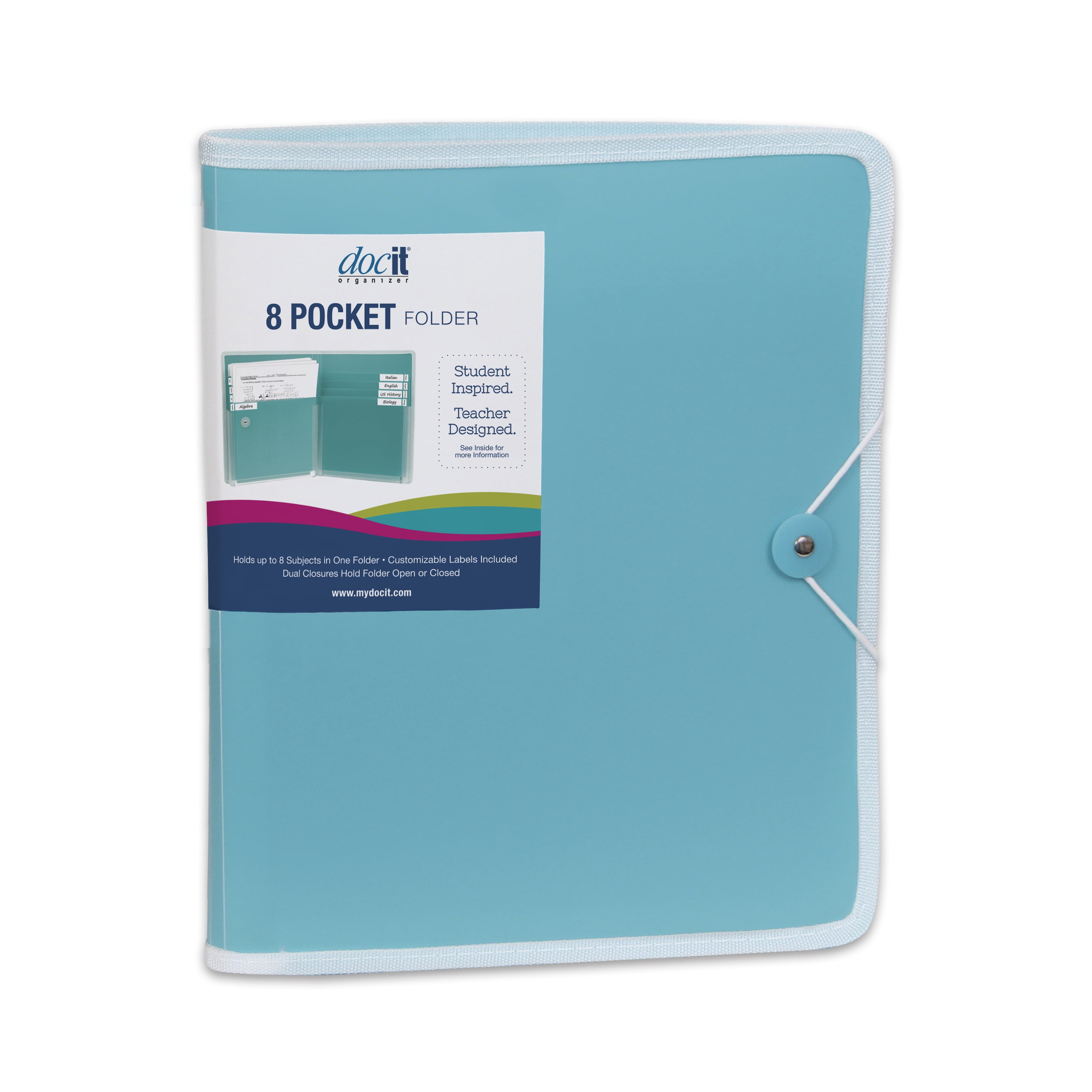 Docit 8 Pocket Folder, Blue Multi Pocket Folder