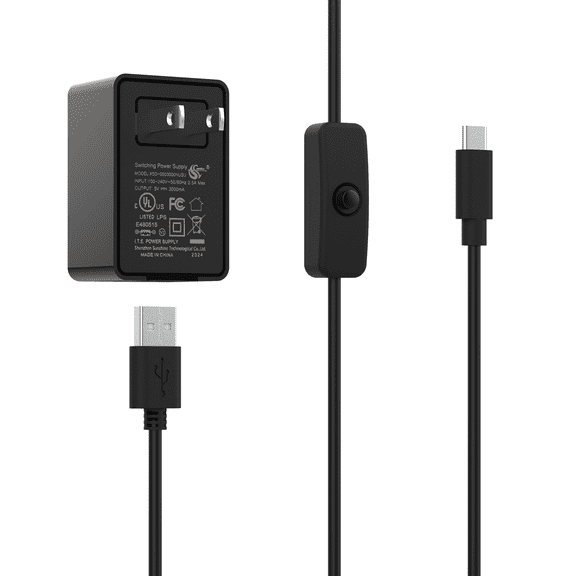 1 Set USB Type C Cable Power Supply Charger USBC Cable Power Adapter US Plug Black For Raspberry Pi 4