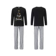 thumbnail image 4 of AceBaby Family Matching Christmas Pajamas Set Plaid and Letter Print Holiday Sleepwear PJs, 4 of 11