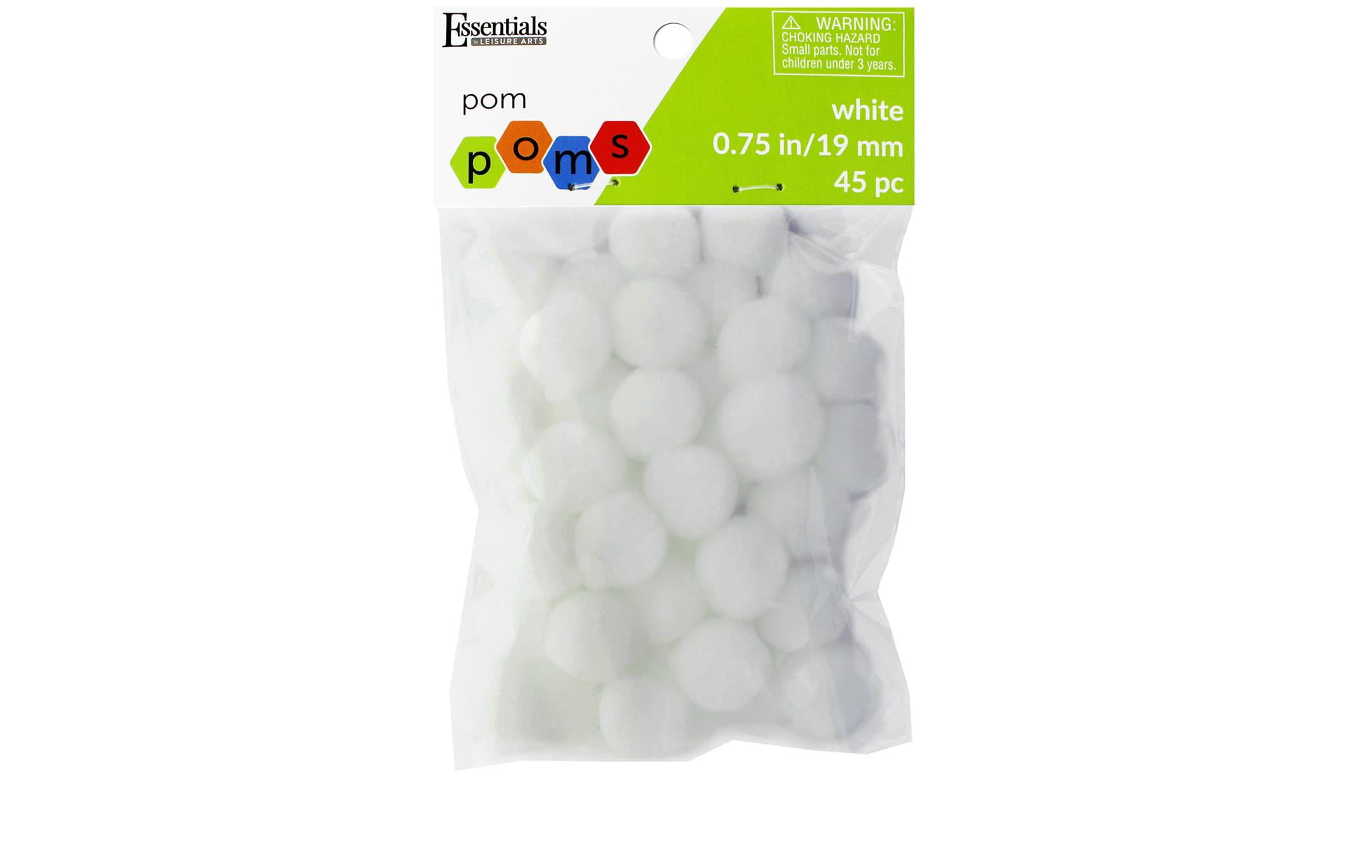 Essentials By Leisure Pom Pom 3/4' White 45pc