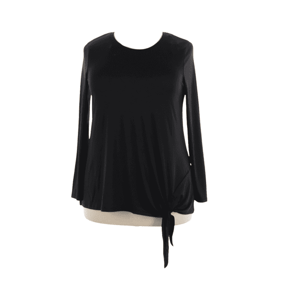 West Loop Women's Black Front Tie Tunic, Large