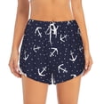thumbnail image 2 of Picia Anchors Pattern Women's 2 in 1 Athletic Running Shorts High Waisted Workout Casual Gym Sweat Shorts with Comfy Liner Zipper Pockets-X-Large, 2 of 9