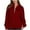 Red, variant on Quinlirra Sweatshirt for Women Zip up Womens Solid Color Hoodless Sweatshirts Long Sleeves Tops Blouses V-neck
