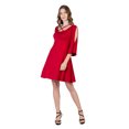thumbnail image 7 of Women's Cold Shoulder Knee-Length Rayon Dress – Short Sleeve Casual, 7 of 7