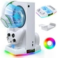 thumbnail image 1 of Cooling Fan Base for Xbox Series S with Controller Charger Dock and Console Cooling System with RGB Lights and Headphone Hook, Xbox Series S Accessories, 1 of 9