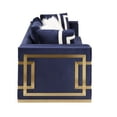 thumbnail image 3 of Benjara Chair with Fabric Upholstery and Metal Trim, Blue and Gold, 3 of 5