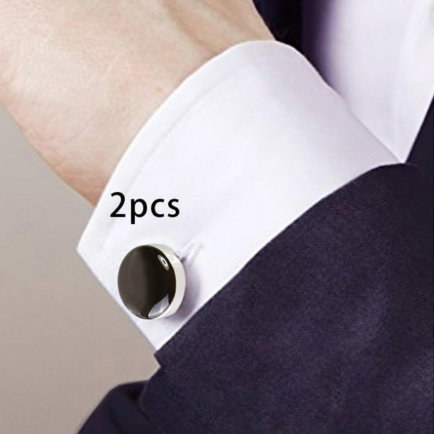 Gemelos pulidos Fernando 2 piezas para decoración de camisas de hombres Cubiertas de botones cobre Negro
