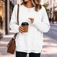thumbnail image 2 of FAIWAD Crew Neck Sweatshirts Women Long Sleeve Side Slits Pullover Tops Loose Layered Sweatshirts, 2 of 7