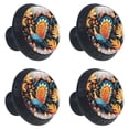 thumbnail image 2 of 4 Pcs Thanksgiving Turkey Knobs for Kitchen Cabinet Cupboard Dresser Bookcase Drawer Pulls Handles Round Home Decor, 2 of 8