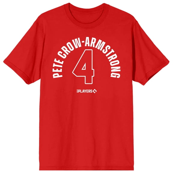 MLBPA Pete Crow-Armstrong 4 Youth Red Crew Neck Short Sleeve T-shirt-XXL