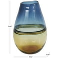 thumbnail image 3 of DecMode 12" Handmade Ombre Blue Glass Vase with Yellow Base, 3 of 9