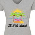 thumbnail image 4 of Inktastic St. Pete Beach Florida Vacation Women's V-Neck T-Shirt, 4 of 5