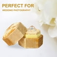 thumbnail image 7 of Velvet Ring Bearer Box Engagement Octagon Square Double Slots Wedding Engagement Heirlooms Vintage Proposal Display Holder Jewelry Storage for DIY Valentine Gift Storage Box(Yellow), 7 of 7