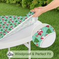 thumbnail image 5 of Light Blue Christmas Santa and Tree Pattern Round Fitted Tablecloth with Elastic Edge,Dining Table Cover Waterproof,Outdoor Round Tablecloth for Camping,Dining,Indoor and Outdoor, 5 of 7