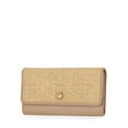 thumbnail image 3 of Time and Tru Women's Piper Clutch Wallet Straw, Beige, 3 of 4