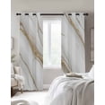 thumbnail image 3 of White Golden Marble Blackout Curtains 90 Inches Long for Bedroom, Modern Abstract Art Marble Crack Thermal Insulated Room Darkening Black Out Window Curtain Panels Grommet Drapes for Living Room, 3 of 8