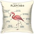 thumbnail image 1 of Anatomie d'Un Flamant Rose Housse de Coussin Décor pour Canapé Chambre, 1 of 1