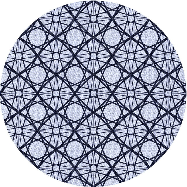 Ahgly Company Tapis d'Intérieur Lavables en Machine, Circulaires, Bleus Célestes de Transition, Ronds de 7 Pi