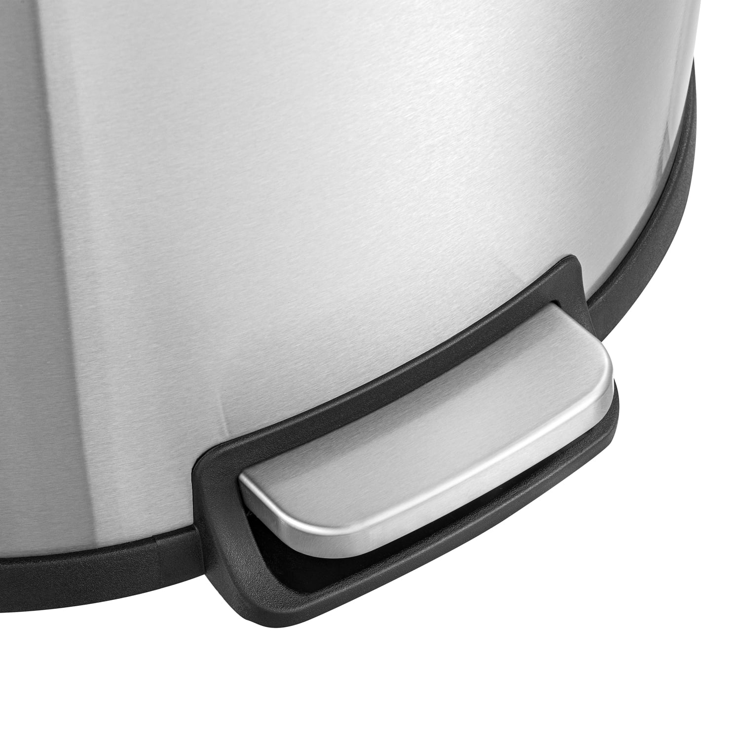 Qualiazero 13.2 Gallon Trash Can, D-Shape Step On Kitchen Trash Can, Stainless Steel