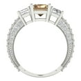 thumbnail image 4 of 3.61 ct Emerald Cut Yellow Moissanite 3 Stone 14K White Gold Womens Engagement Ring, 4 of 5