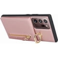 thumbnail image 7 of Samsung Galaxy Note 20 Ultra Case with Card Holder for Women, Galaxy Note 20 Ultra Phone Case Wallet with Credit Card with Ring Kickstand Zipper Slim Stand Case - Rose Gold, 7 of 7