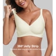 thumbnail image 4 of QYLUX Womens Seamless Bra No Underwire Comfortable Wireless Bralettes Push Up V Neck Bras Full Coverage Everyday Basic Bra, 4 of 11