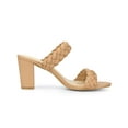 thumbnail image 3 of BLISSFUL STEP Women's Braided Heeled Slip on Chunky Heel Slide Sandals Nude 8, 3 of 6