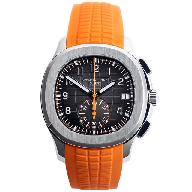 Specht & Sohne Sports Watches For Men Orange Top Brand Luxury Rubber Wrist Watch Fashion Chronograph Wristwatch Relogio Masculino