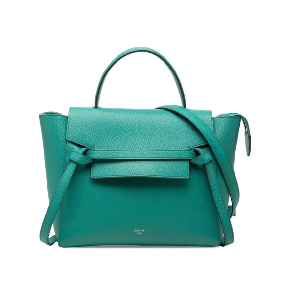 Pre-Owned Celine Belt Bag, Handbag, Shoulder 2-Way, Green Leather, Women's CELINE