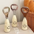 thumbnail image 1 of Cute Smiley Face Beer Bottle Opener - Ceramic Handle, Standable Stainless Steel Bottle Opener, 1 of 5