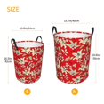 thumbnail image 4 of Uemuo Lilies Flowers Pattern Circular Laundry Hamper Basket with handles,Collapsible laundry basket,Large capacity laundry hamper,Laundry Organizer-, 4 of 8