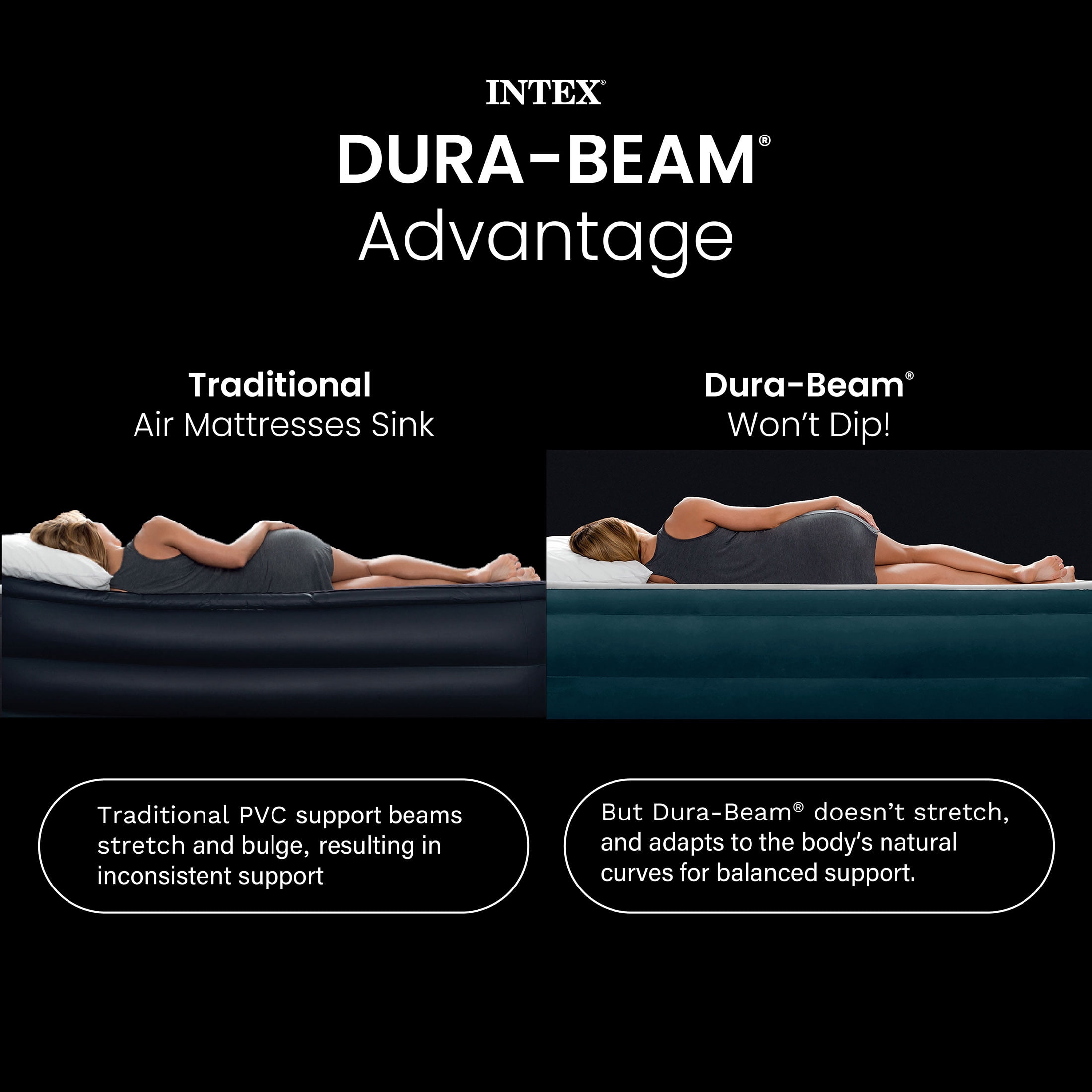 Intex 66169WD 24" Dream Lux Pillow-Top Dura-Beam Airbed Mattress with Internal Pump, King, Green